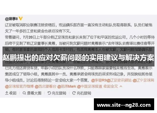 赵鹏提出的应对欠薪问题的实用建议与解决方案 赵鹏提出的应对欠薪问题的实用建议与解决方案